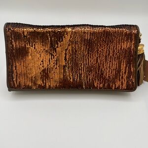 Vintage CHANEL Bronze Sequin Clutch | Fits iPhone | Entrupy Authenticated